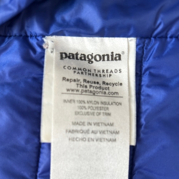 Patagonia Womens Vosque 3-in-1 Parka Inside Jacket Only Vibrant Blue Puffer Sz S - Picture 5 of 8